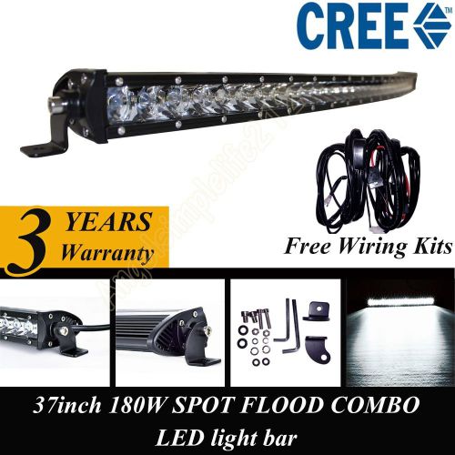 37 inch cree single row led curved light bar off-road work light+ wiring harness