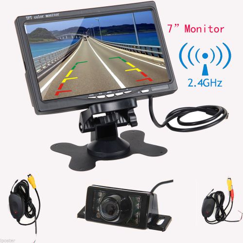 Wireless car rear view parking kit - 7&#034; tft lcd monitor + night vision camera