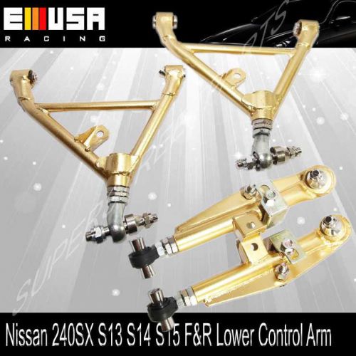 For 240sx 1989-1994 s13 1995-1998 s14 f&amp;r  adj. lower control arms gold
