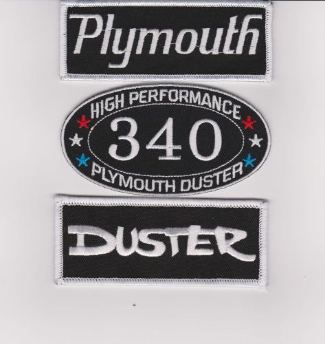 Plymouth: duster 340 sew/iron on patch badge emblem embroidered mopar hemi car