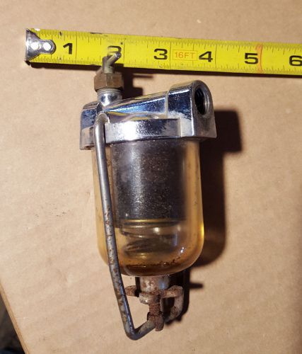Vinatge klemm chrome glass  fuel sediment bowl filter 1/4&#034; openings steampunk