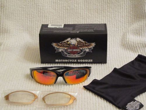 New harley davidson 606 shock orange/black frame sunglasses goggles #97284-06v