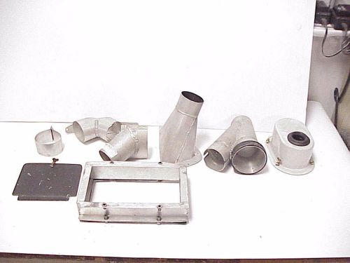 Collection of vintage aluminum brake fan ducts &amp; pieces from a nascar team r7