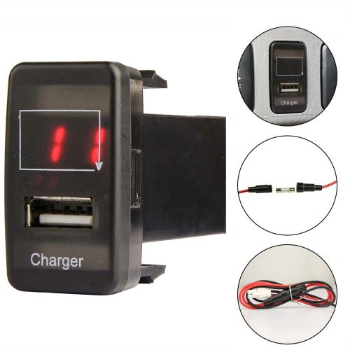 Car usb charger voltage voltmeter digital red led light for toyota land cruiser