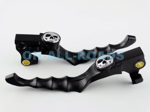 Black steel skull zombie brake clutch lever for harley xl 883 1200c x sportster