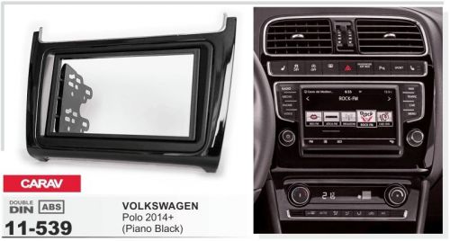 Carav 11-539 2-din car radio dash kit panel for volkswagen polo 14+ piano black