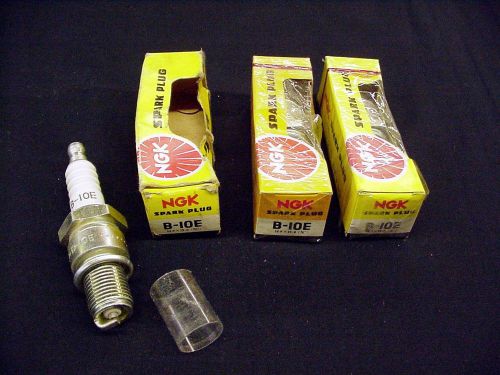 Ngk b-10e spark plugs lot of 3 plugs nib racing motorcycle bike boat