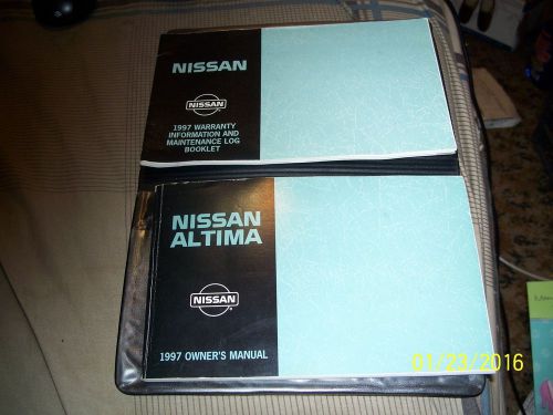 Owners manual&amp;warranty book for a 1997 nissan altima with vinyl case