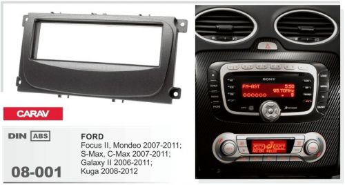 Carav 08-001 1din car radio dash kit panel ford focus ii mondeo s-max kuga black