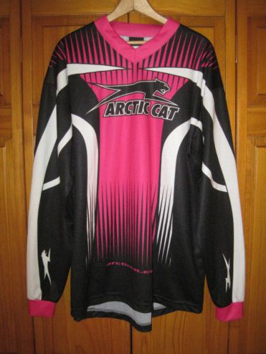 Arctic cat snowmobiles pink racing jersey women&#039;s xl long sleeve
