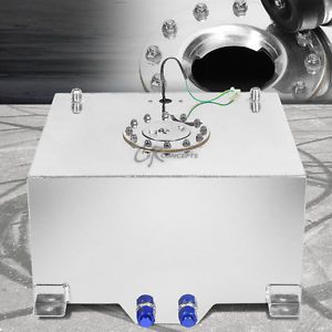 10 gallon/37.9l lightweight polished aluminum gas fuel cell tank+level sender