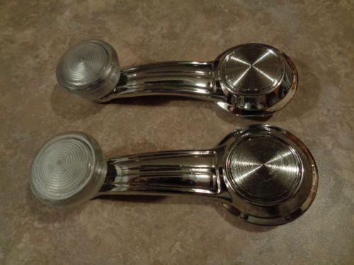 Corvette, chevrolet, gm window crank handles with clear knobs 1967-1979 pair.