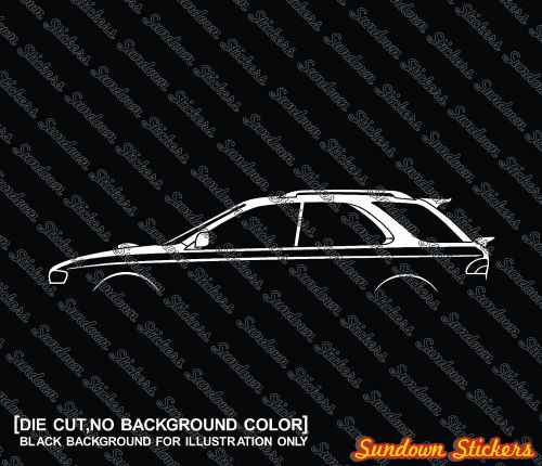2x car silhouette stickers - for subaru impreza wrx, gf wagon / hatch 1st gen