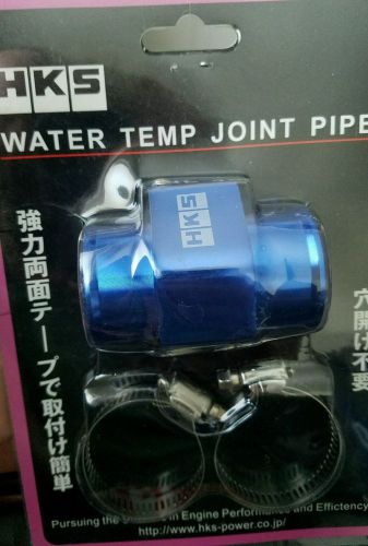 Hks water temp joint pipe blue aluminium 38mm