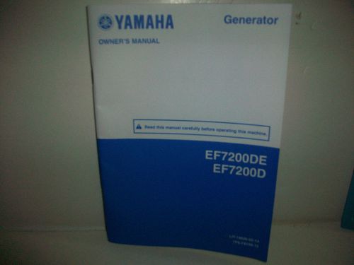 Yamaha generator ef7200de, ef7200d owners manual