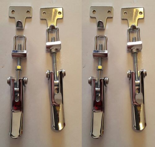 Vintage  set of 4 chrome adjustable hood latches -  new recently made *