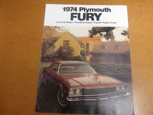 1974 plymouth fury factory color dealer brochure all fury models