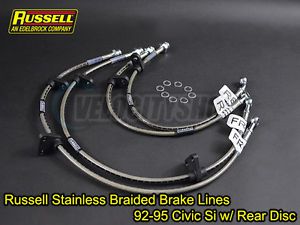 Russell stainless steel braided brake lines 92-95 civic si w/ rear disc brakes
