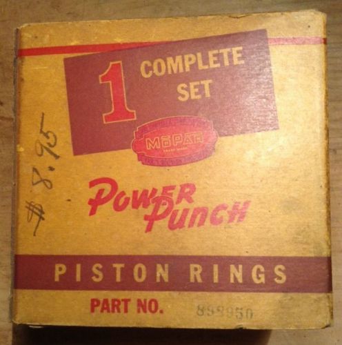 Vintage complete set mopar power punch piston rings part number 898950