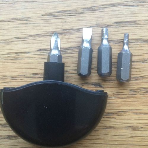 Key chain &amp; tool kit--mini screw driver set-- 4 tool bits included