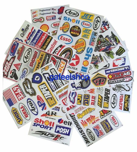 10 sheets atv  bike car helmet  motorcycle motocross stickers decal kit  #atv10r