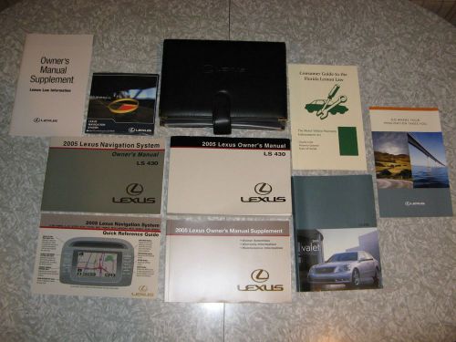 2005 lexus ls430 owner's manual set with navigation and lexus case oem nice