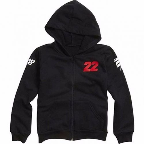 Shift racing men's two two youth zipper hoody sweatshirt / black / large