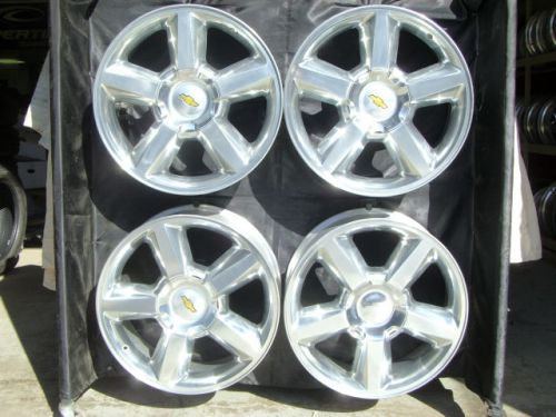20&#034; inch silverado tahoe new factory polished chevrolet wheels 5308 with caps