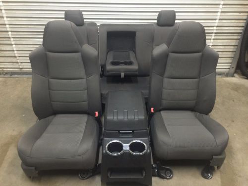 1999-2010 ford f250 f350 super duty front and rear seats gray cloth