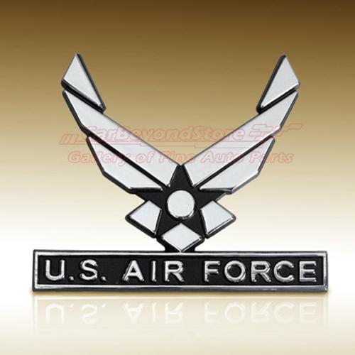 Us air force wings 3d chrome metal car emblem, licensed, + free gift