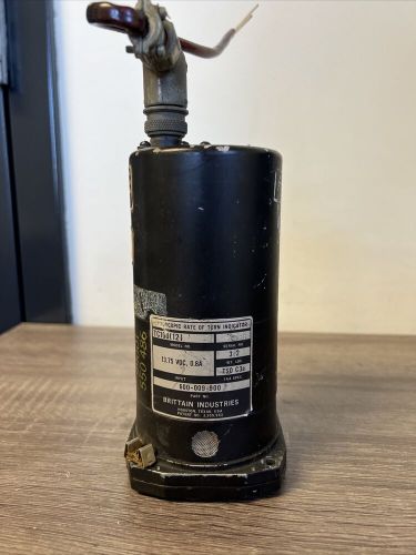Brittain industries gyroscopic rate of turn indicator p/n: 600-009-900