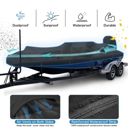 Waterproof 900D PU Boat Cover with Motor Cover, 20-22' Heavy Duty Marine Grad..., US $174.88, image 3