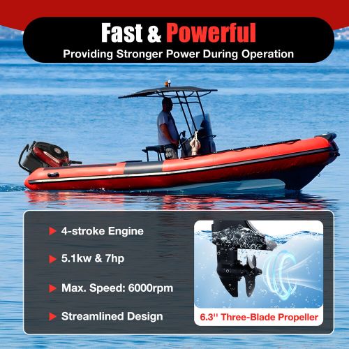 HANGKAI 7HP 4 Stroke 196CC Outboard Motor Fishing Boat Engine Air Cooling System, US $550.09, image 18