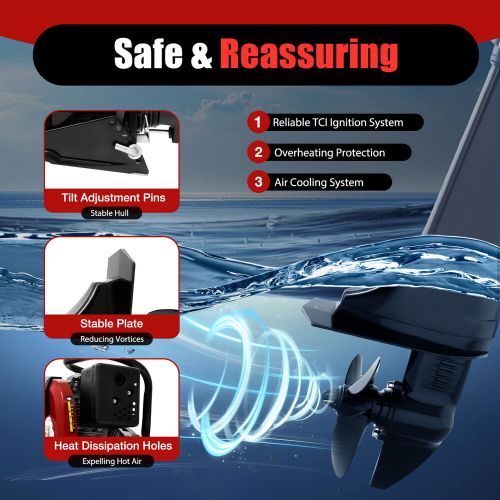 HANGKAI 7HP 4 Stroke 196CC Outboard Motor Fishing Boat Engine Air Cooling System, US $550.09, image 22