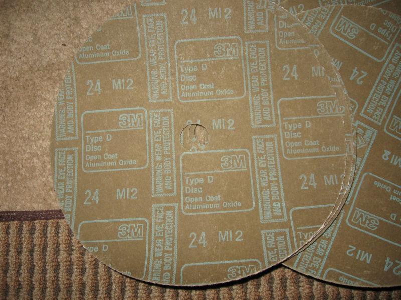 3m sanding disk 9 inch 24 grit 7/8 hole  6 total