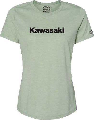 Factory effex kawasaki women's short sleeve shirt light green