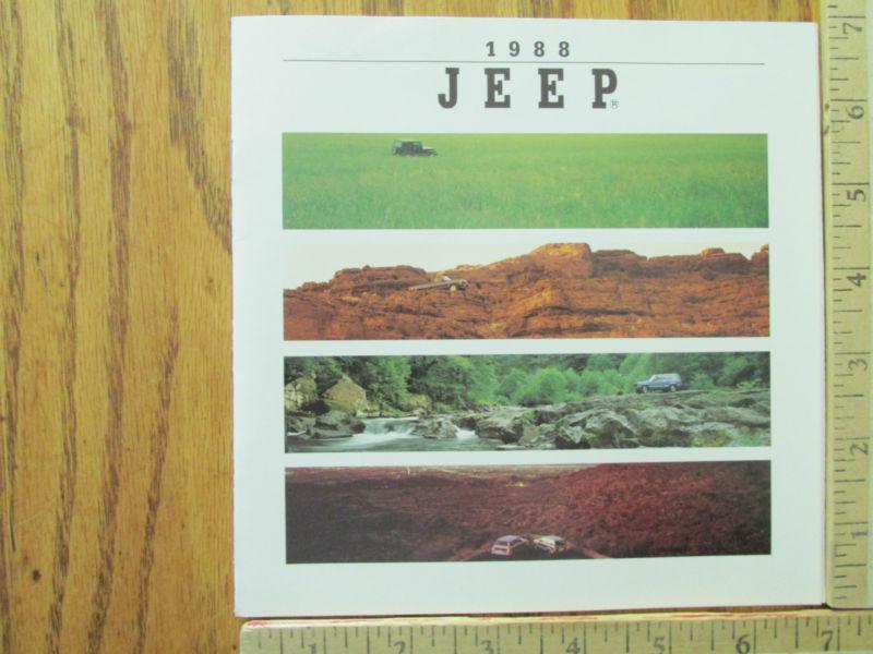 1988 88 jeep brochure wrangler cherokee comanche wagoneer 