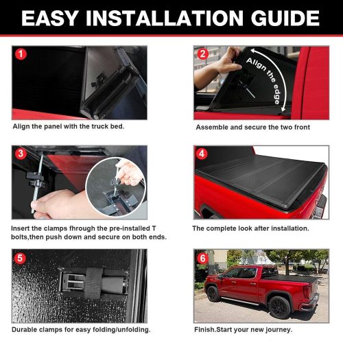 Hard solid four-fold tonneau cover for 2009-2018 dodge ram 1500 5.7 ft truck bed