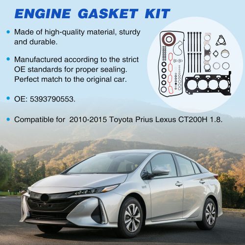 Head Gasket With Bolts Set For 2010-2020 Corolla Prius Lexus CT200h 1.8L 2ZRFXE, US $59.50, image 5