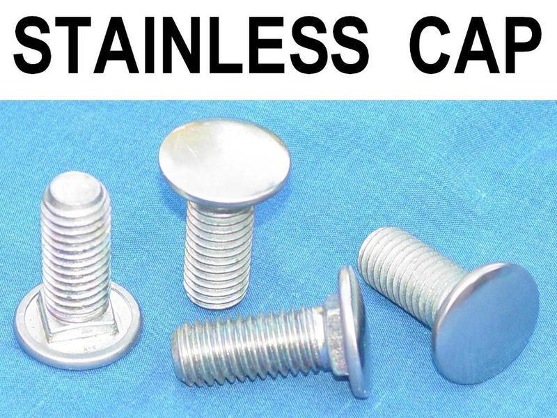 4 nos vintage stainless steel cap bumper bolts ★ carriage bolt for truck & car ★