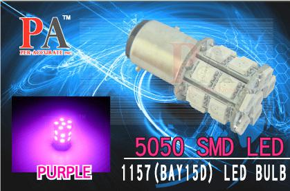 4x 1157 2357 s25 bay15d 20smd 5050 led car scooter motor bulbs ultra purple