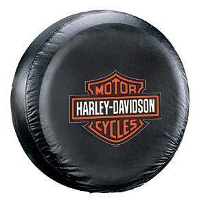 Plasti color harley-davidson spare tire cover orange black protect logo
