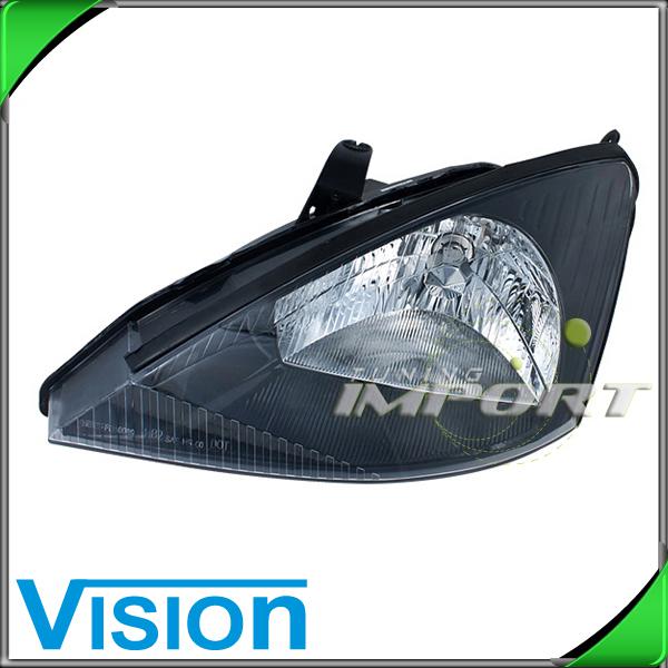 Driver side left lh headlight lamp halogen assembly black bezel 02-03 ford focus