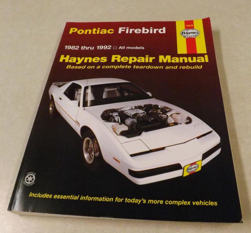 Haynes pontiac firebird 1982 – 1992 all firebird trans am firebird s /e manual