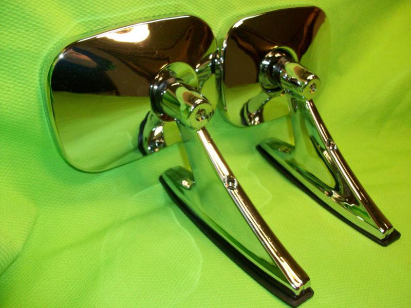 Classic Sport Chrome Mirror Set Vintage HOT RAT ROD MOPAR FORD GM Nice!, US $39.95, image 3