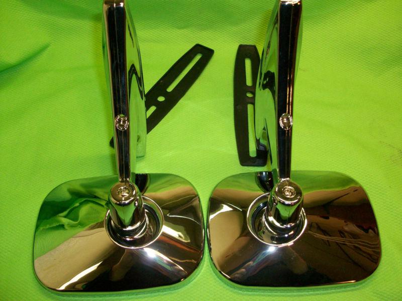 Classic Sport Chrome Mirror Set Vintage HOT RAT ROD MOPAR FORD GM Nice!, US $39.95, image 5