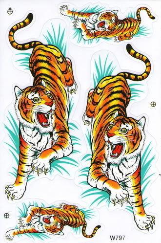 Sgg-sta73 tiger sticker decal motorcycle car bike tire blue racing tattoo