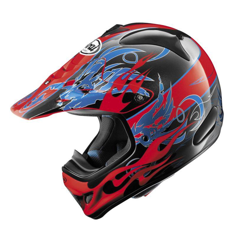 Arai visor for vx-pro3 motorcycle helmet - red/blue wingflame