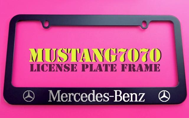 1 brand new mercedes-benz slk-class black metal license plate frame