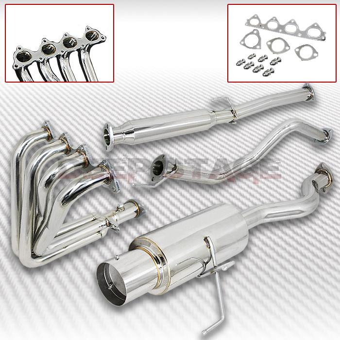 Find STAINLESS CAT BACK EXHAUST 4.5" TIP MUFFLER+HEADER 9401 INTEGRA